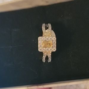 BP SMOKEY TOPAZ STERLING CLUB RING